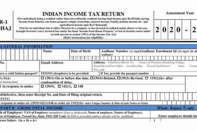 Changes in ITR  AY 2020-21