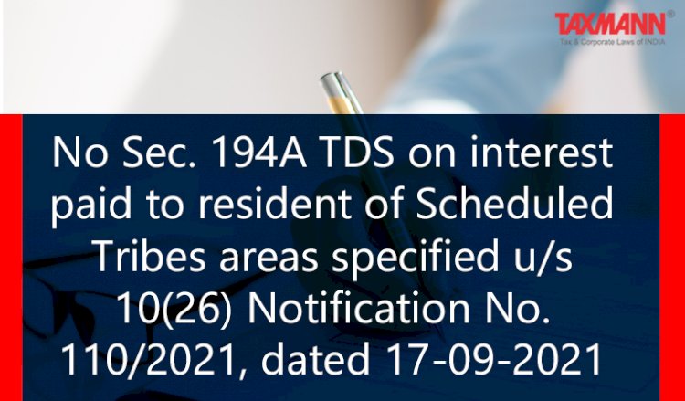 TDS U/s 194A on Interest payment to Scheduled Tribe by Scheduled Bank